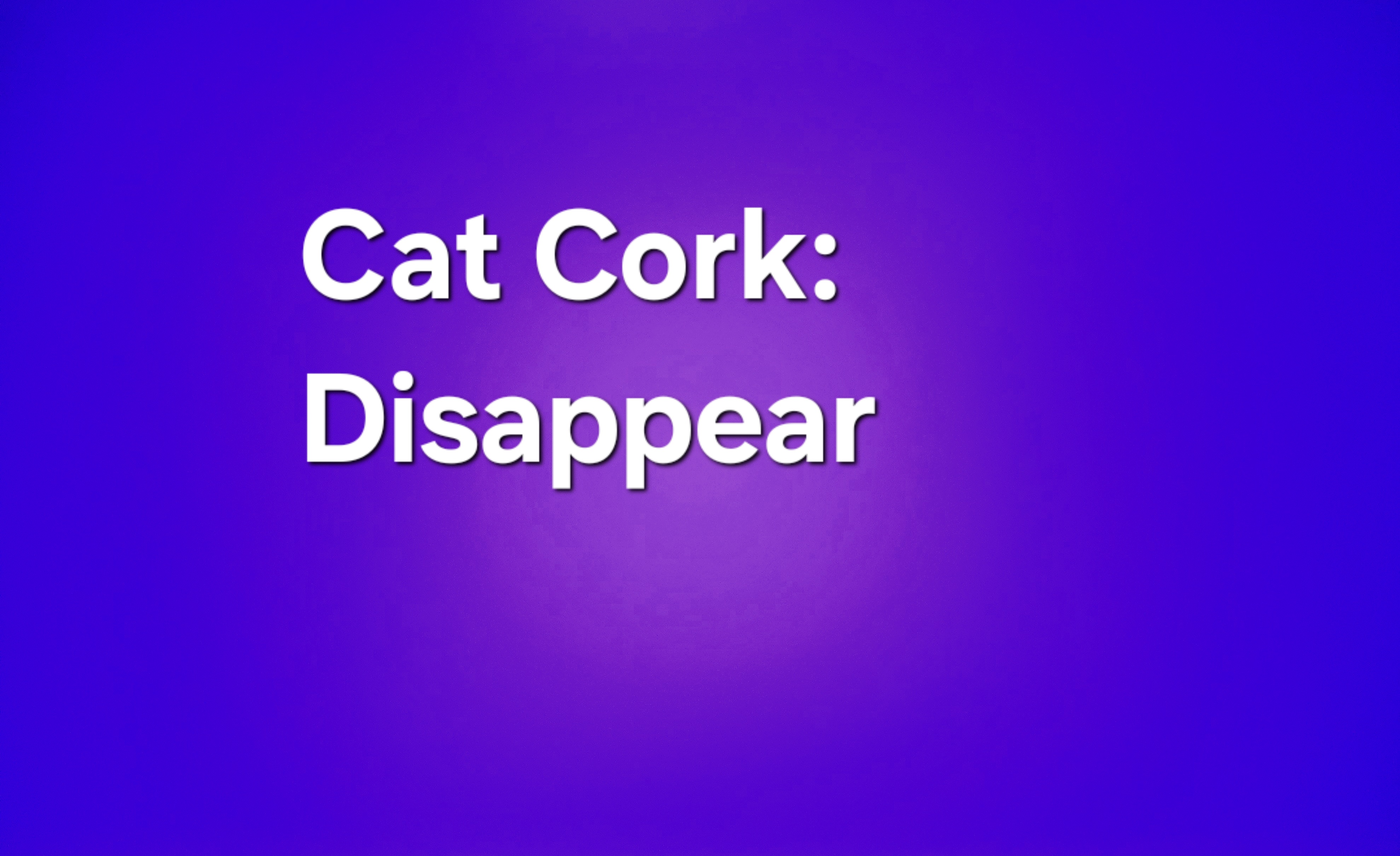 CAT CORK – Disappear